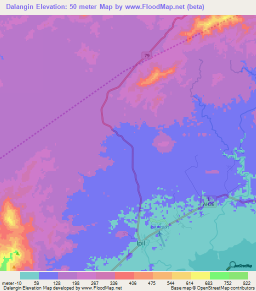 Dalangin,Philippines Elevation Map