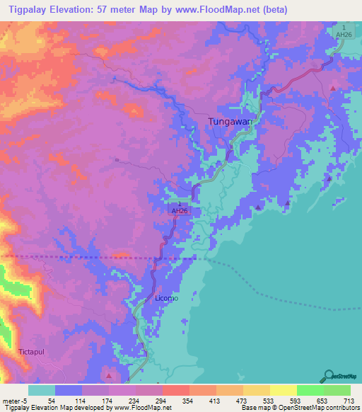 Tigpalay,Philippines Elevation Map