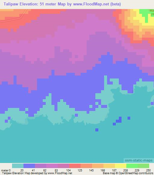 Talipaw,Philippines Elevation Map