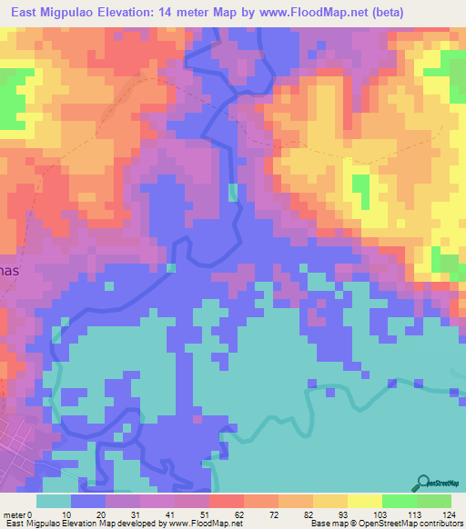 East Migpulao,Philippines Elevation Map