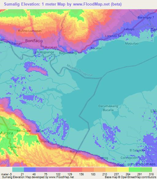 Sumalig,Philippines Elevation Map