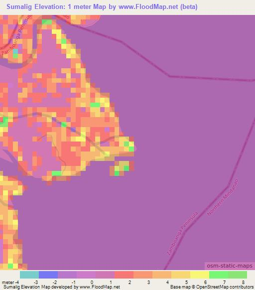 Sumalig,Philippines Elevation Map
