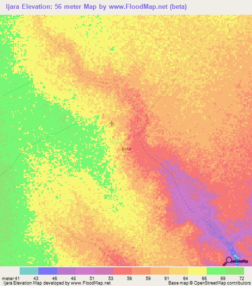 Ijara,Kenya Elevation Map