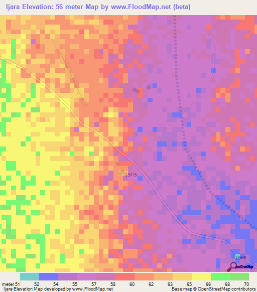 Ijara,Kenya Elevation Map
