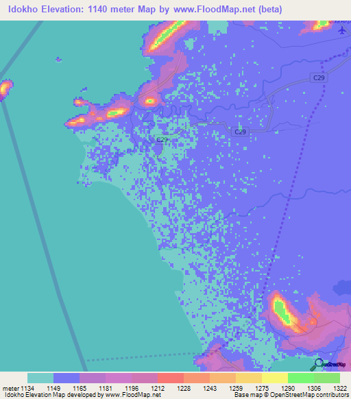 Idokho,Kenya Elevation Map