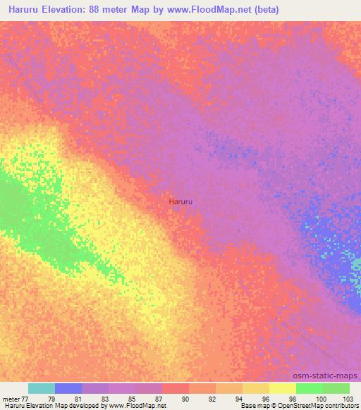 Haruru,Kenya Elevation Map