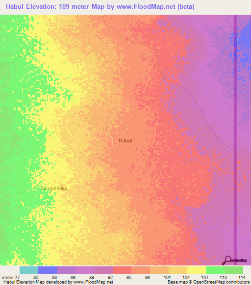 Habul,Kenya Elevation Map