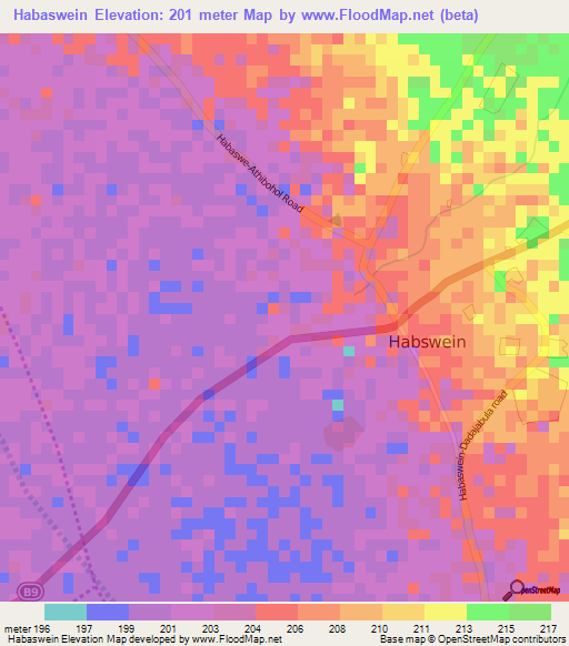 Habaswein,Kenya Elevation Map