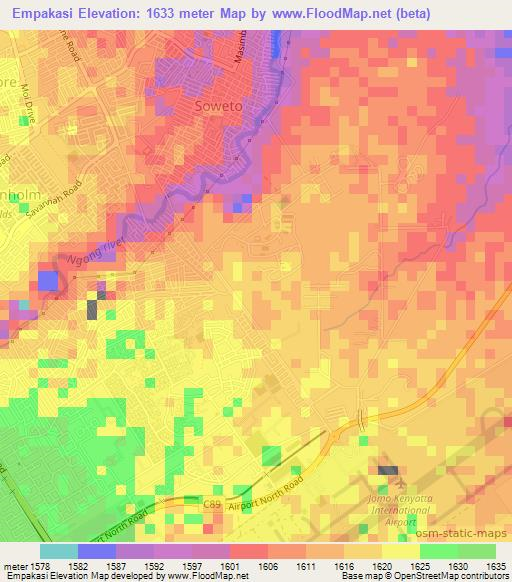 Empakasi,Kenya Elevation Map