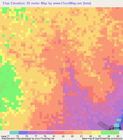 Elaa,Kenya Elevation Map