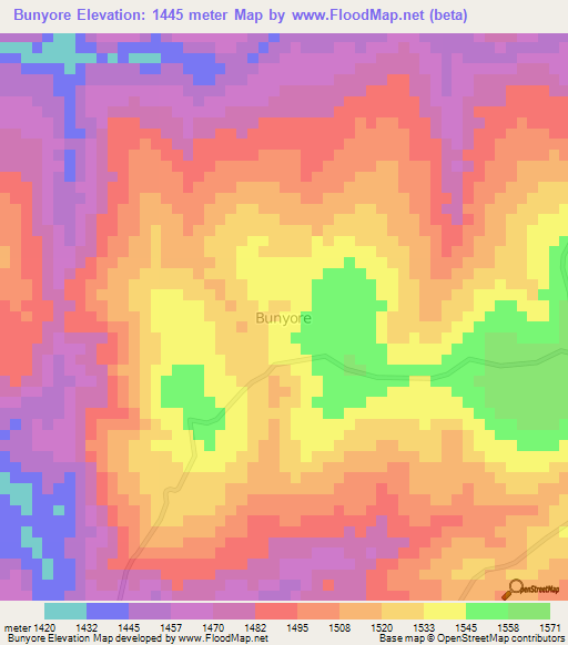 Bunyore,Kenya Elevation Map