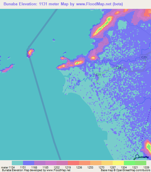 Bunaba,Kenya Elevation Map