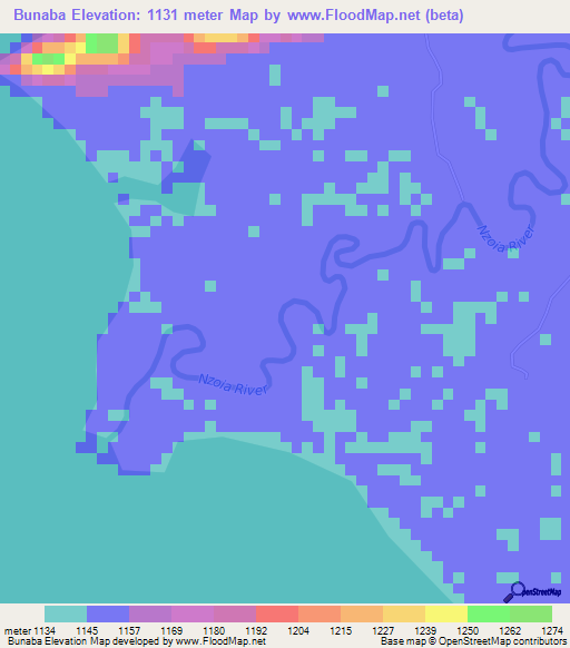Bunaba,Kenya Elevation Map