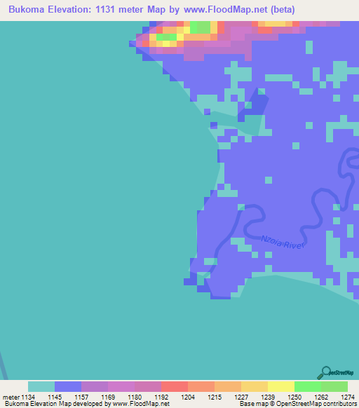 Bukoma,Kenya Elevation Map
