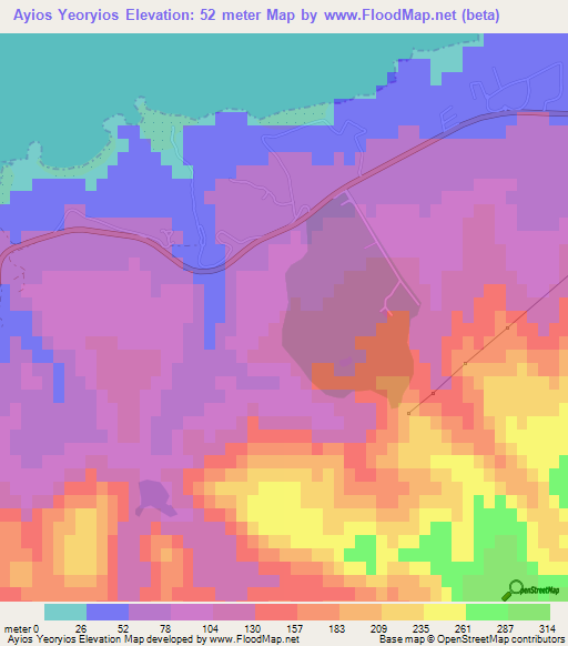 Ayios Yeoryios,Cyprus Elevation Map