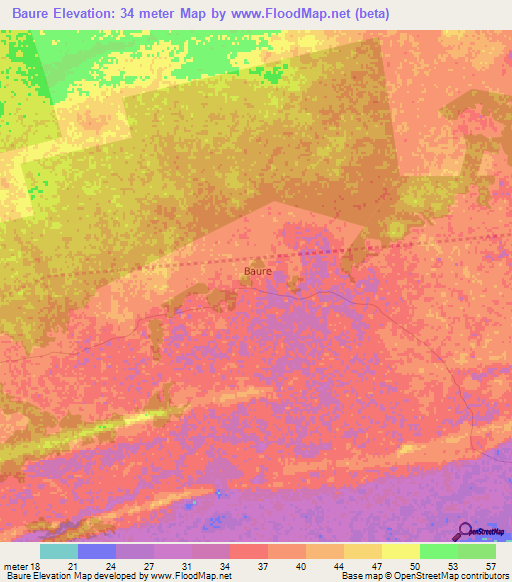 Baure,Kenya Elevation Map