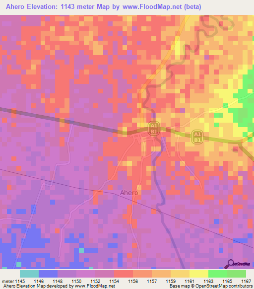 Ahero,Kenya Elevation Map