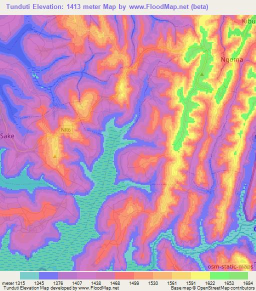 Tunduti,Rwanda Elevation Map