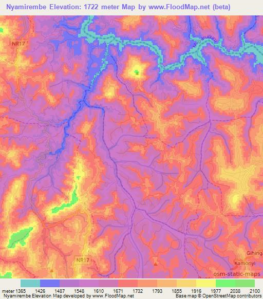 Nyamirembe,Rwanda Elevation Map