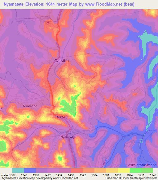 Nyamatete,Rwanda Elevation Map