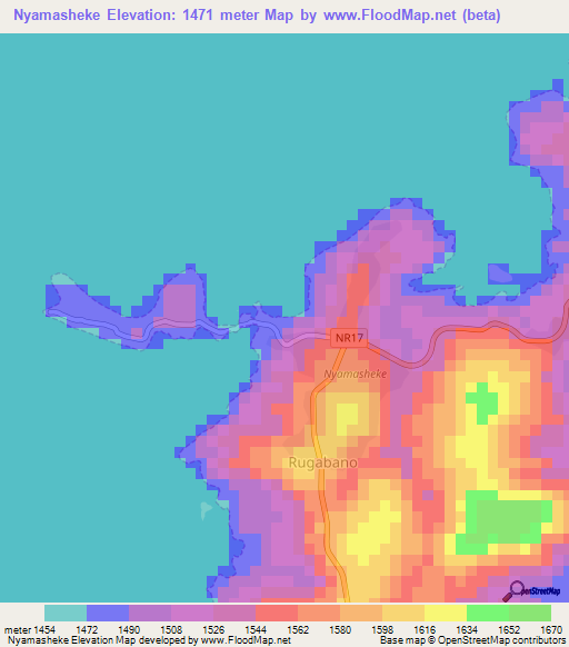 Nyamasheke,Rwanda Elevation Map