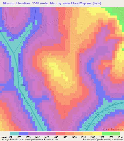 Nkungu,Rwanda Elevation Map