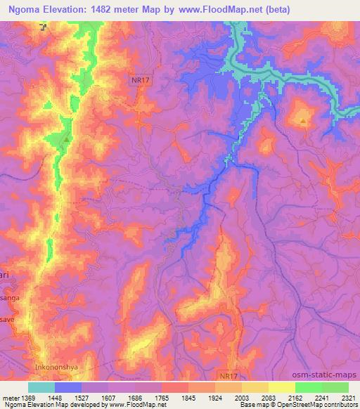Ngoma,Rwanda Elevation Map
