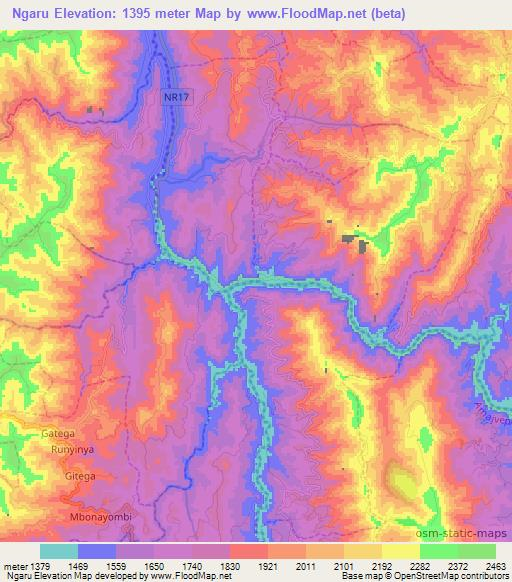 Ngaru,Rwanda Elevation Map