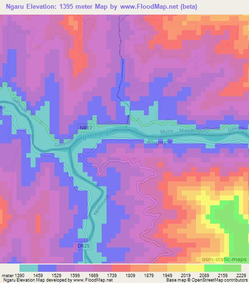 Ngaru,Rwanda Elevation Map