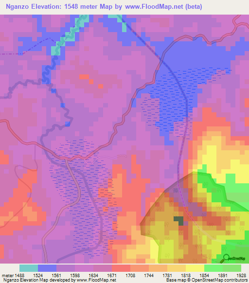 Nganzo,Rwanda Elevation Map