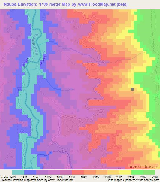 Nduba,Rwanda Elevation Map