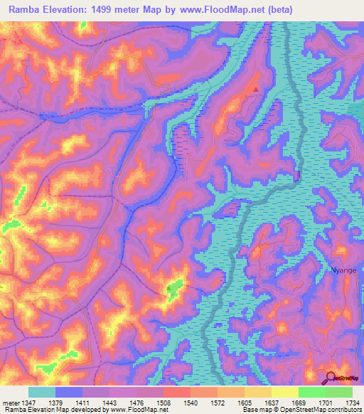 Ramba,Rwanda Elevation Map