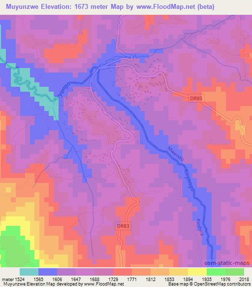 Muyunzwe,Rwanda Elevation Map