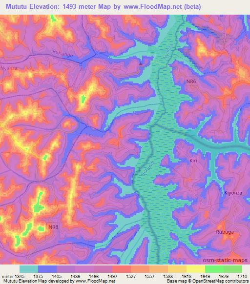 Mututu,Rwanda Elevation Map