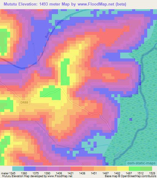 Mututu,Rwanda Elevation Map