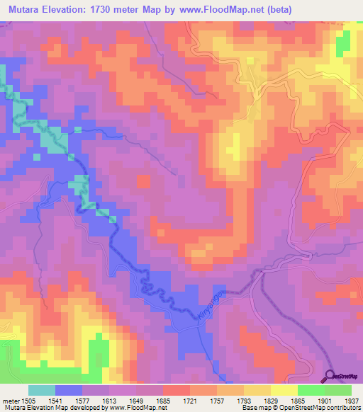 Mutara,Rwanda Elevation Map