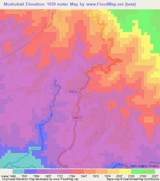 Mushubati,Rwanda Elevation Map