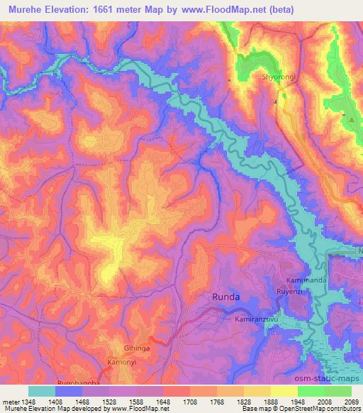 Murehe,Rwanda Elevation Map