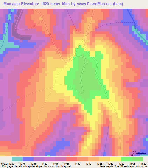 Munyaga,Rwanda Elevation Map