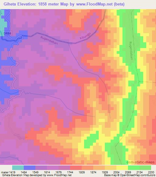 Giheta,Rwanda Elevation Map