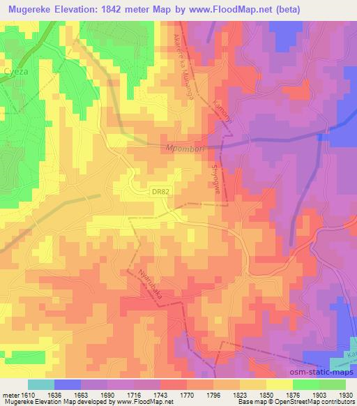Mugereke,Rwanda Elevation Map