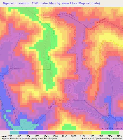 Nganzo,Rwanda Elevation Map