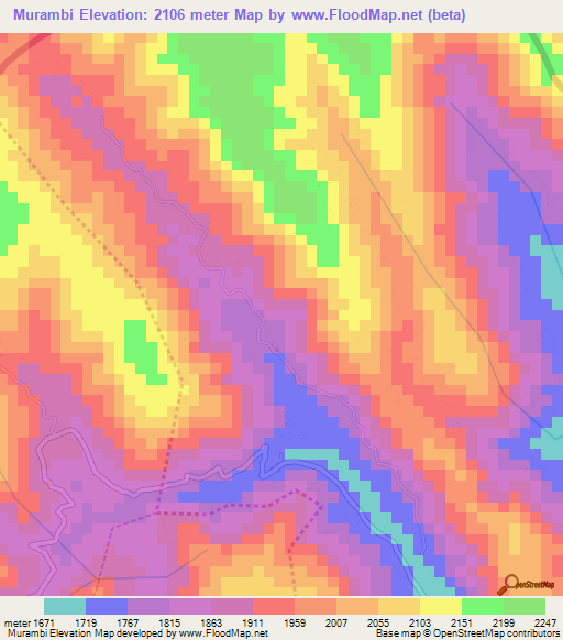 Murambi,Rwanda Elevation Map
