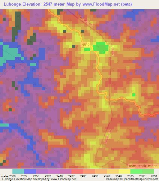 Luhonge,Rwanda Elevation Map