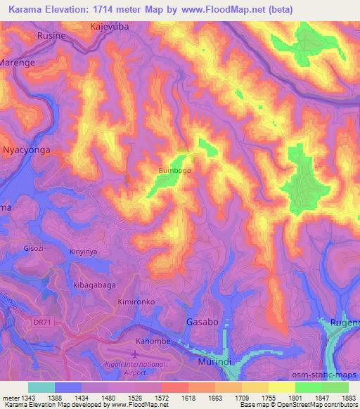 Karama,Rwanda Elevation Map