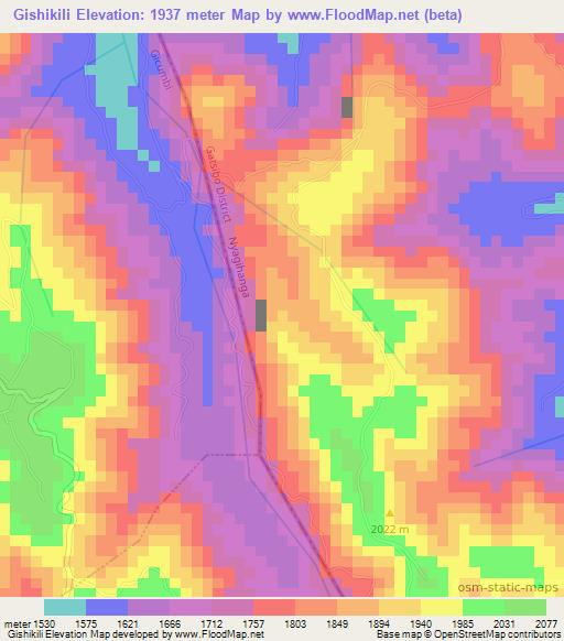 Gishikili,Rwanda Elevation Map