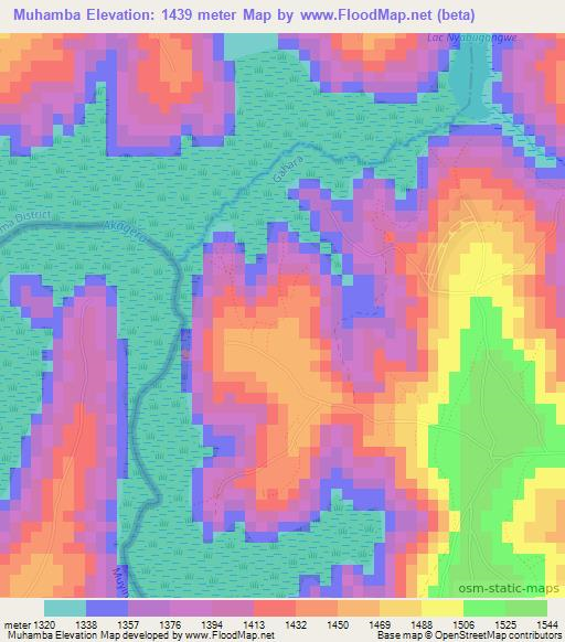 Muhamba,Rwanda Elevation Map
