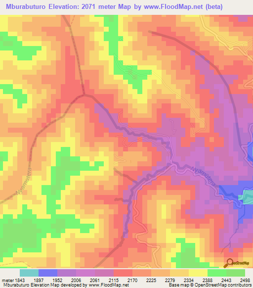 Mburabuturo,Rwanda Elevation Map