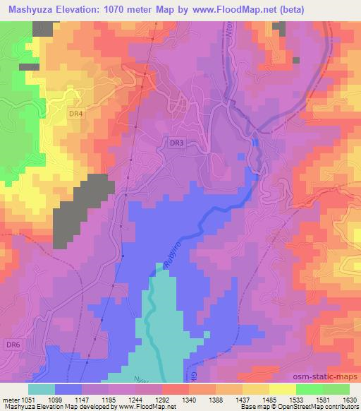 Mashyuza,Rwanda Elevation Map