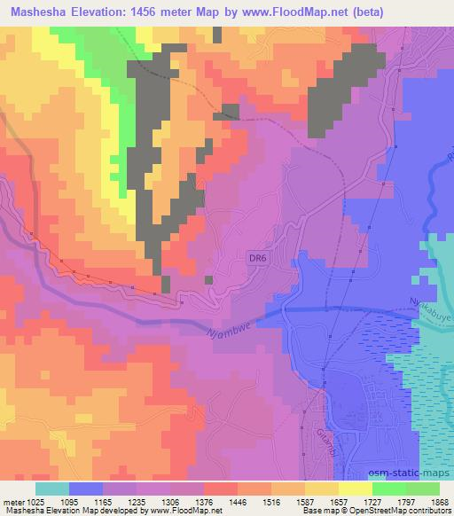 Mashesha,Rwanda Elevation Map